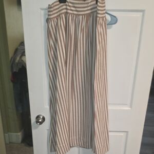 Chic Tan Striped A-Line Skirt